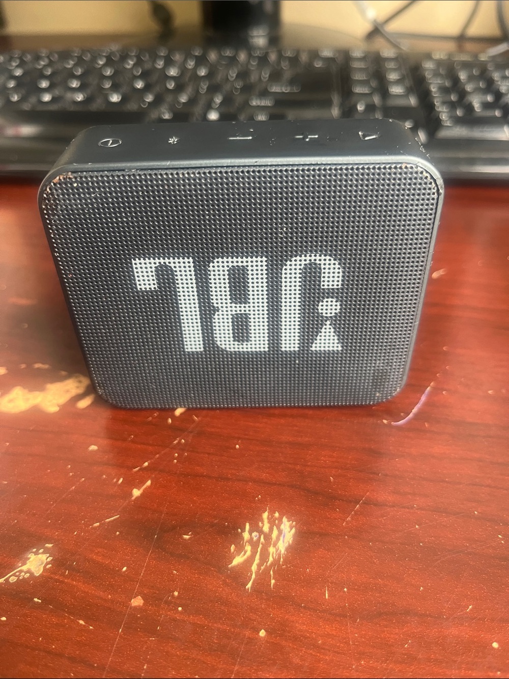 JBL Black Compact Bluetooth Speaker with Front Logo